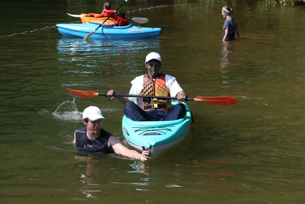 Image of a blind kayaker.